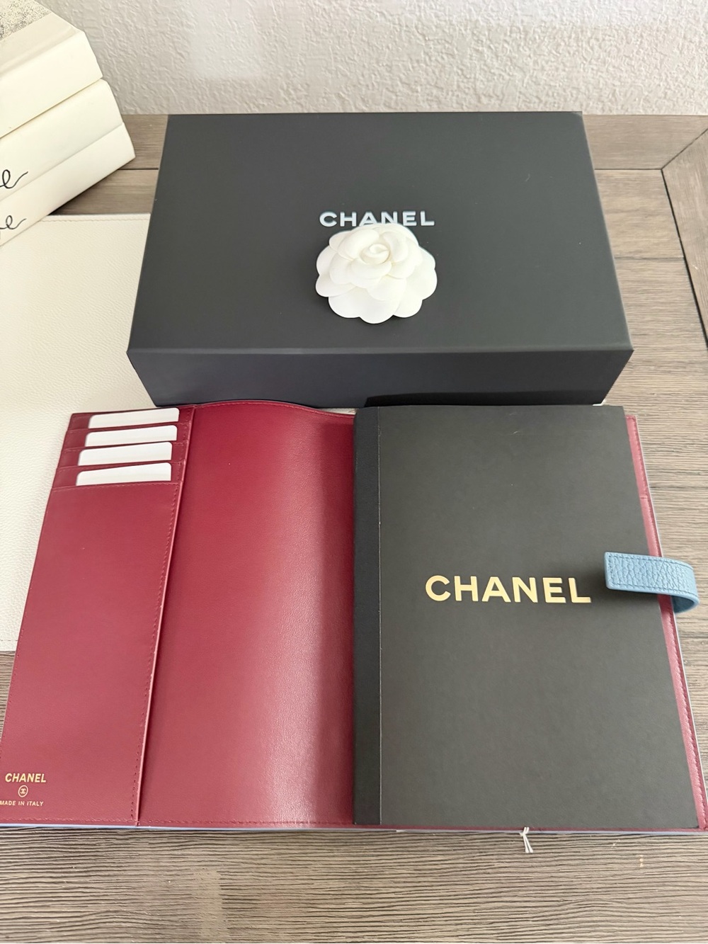 CHANEL Light Blue Quilted Leather Agenda Cover with Gold CC Clasp,notebook - Picture 3 of 7